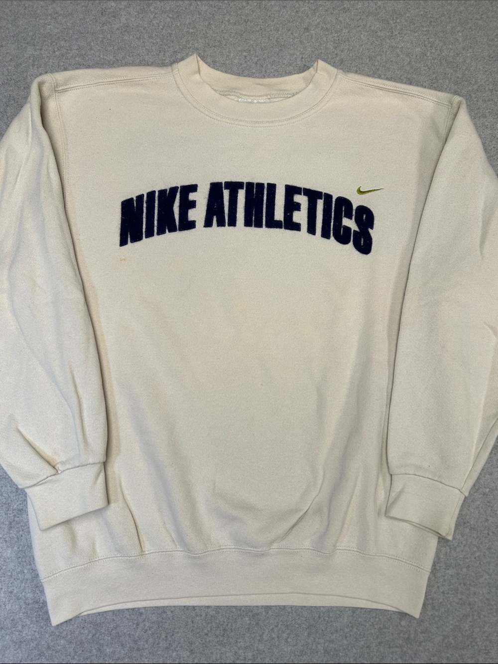 Vintage Nike Atheltics Cream Crewneck Medium